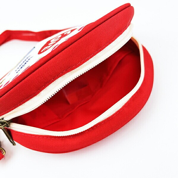 水森亜土 LOVE ラウンドポシェット レッド ショルダーバッグ