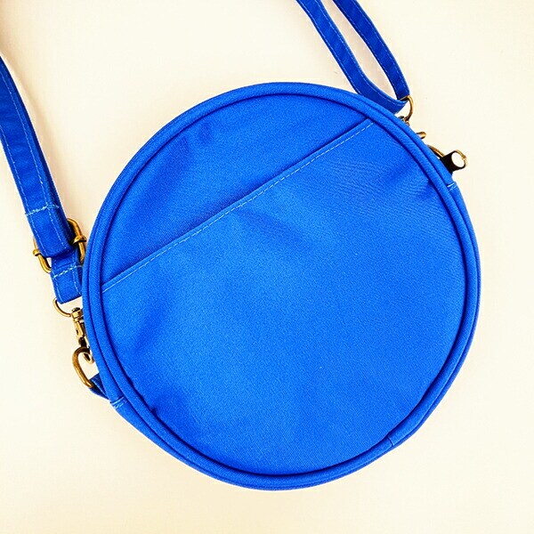 水森亜土 テンシ ラウンドポシェット ブルー ショルダーバッグ