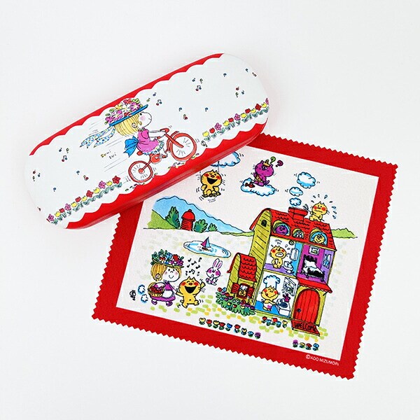 水森亜土 メガネケース ジテンシャ (レッド)