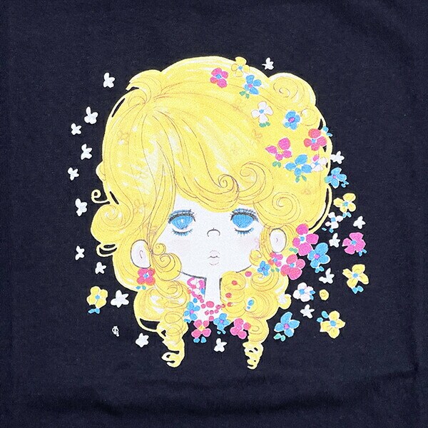 水森亜土 dear 半袖Tシャツ(M) ネイビー アパレル