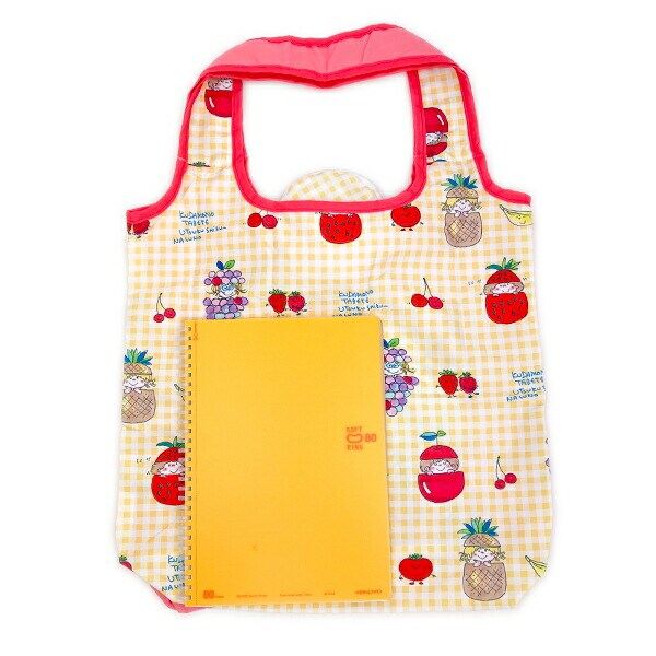 水森亜土 エコバッグ フルーツ(ピンク×イエロー)
