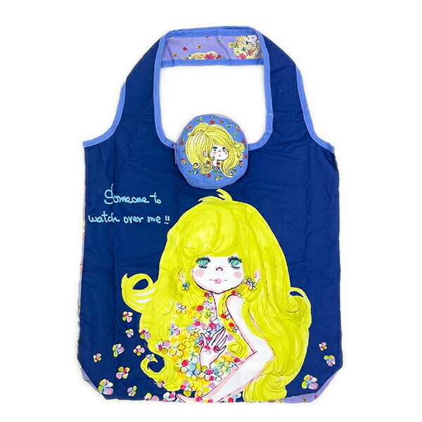 水森亜土 エコバッグ サムワン(ネイビー×パープル)