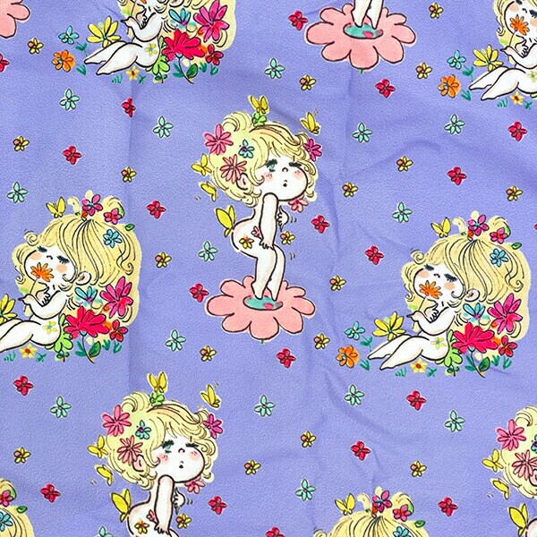 水森亜土 エコバッグ サムワン(ネイビー×パープル)