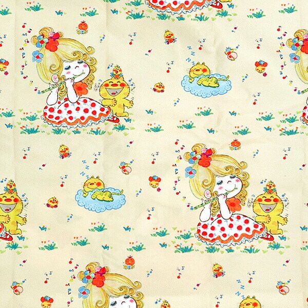 水森亜土 エコバッグ ブランコ(ライトブルー×ベージュ)