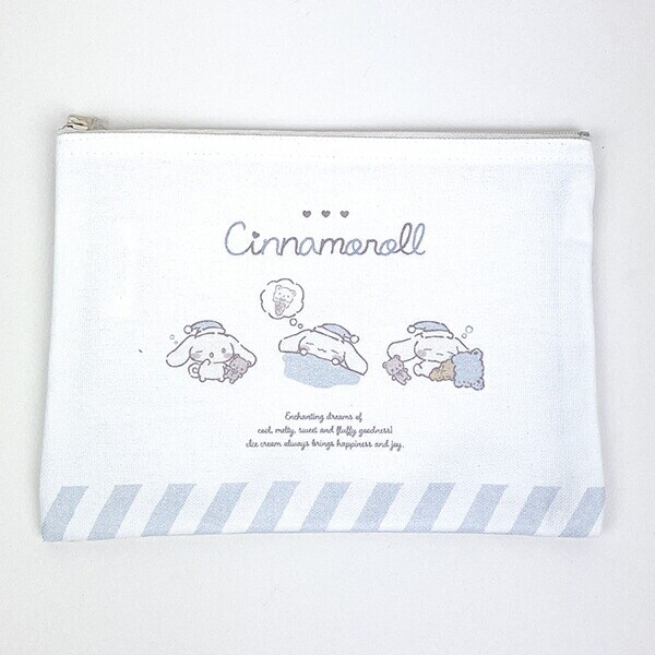 サンリオ のんびり シナモロールフラットポーチ(ブルー) Sanrio 日本製