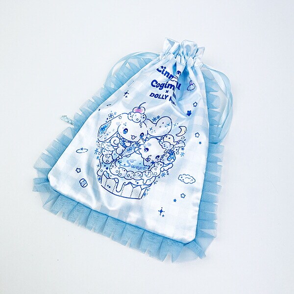 サンリオ シナモロール×こぎみゅん ドーリーミックス フリル巾着 ブルー Sanrio