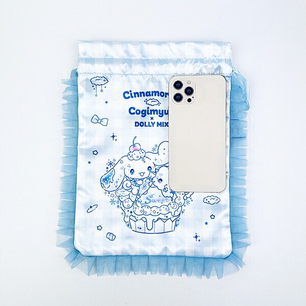 サンリオ シナモロール×こぎみゅん ドーリーミックス フリル巾着 ブルー Sanrio