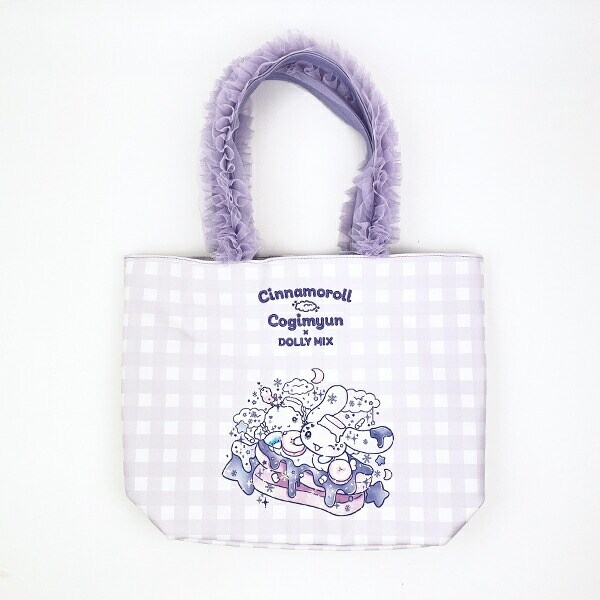 サンリオ シナモロール×こぎみゅん ドーリーミックス フリルハンドルトートバッグ パープル Sanrio