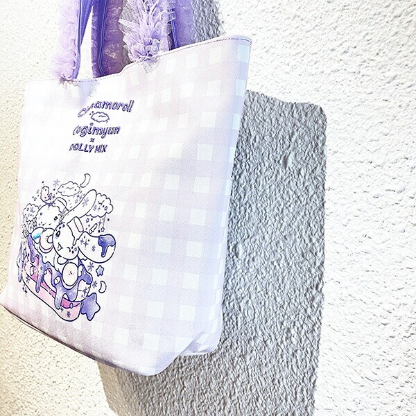 サンリオ シナモロール×こぎみゅん ドーリーミックス フリルハンドルトートバッグ パープル Sanrio