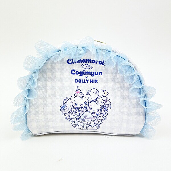 サンリオ シナモロール×こぎみゅん ドーリーミックス フリルラウンドポーチ ブルー Sanrio