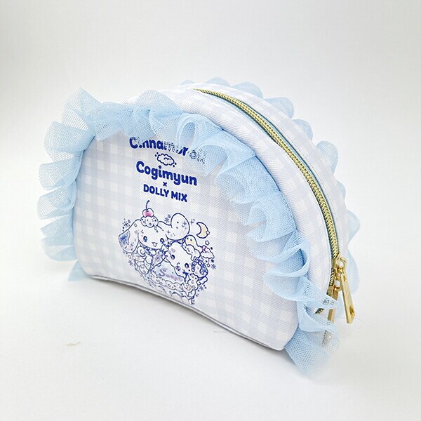 サンリオ シナモロール×こぎみゅん ドーリーミックス フリルラウンドポーチ ブルー Sanrio