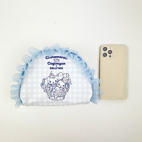 サンリオ シナモロール×こぎみゅん ドーリーミックス フリルラウンドポーチ ブルー Sanrio
