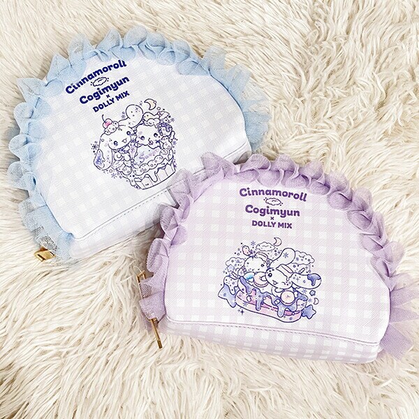 サンリオ シナモロール×こぎみゅん ドーリーミックス フリルラウンドポーチ パープル Sanrio