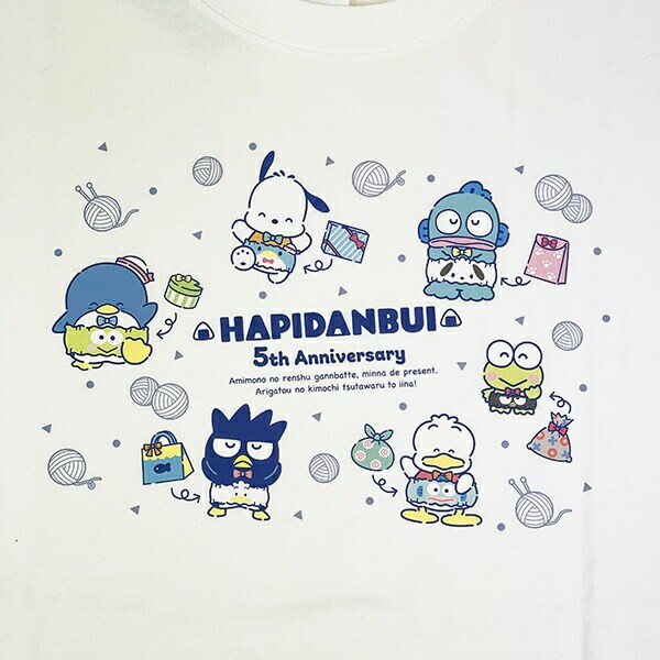 サンリオ はぴだんぶい 5th はらまき Tシャツ(M) ホワイト Sanrio アパレル
