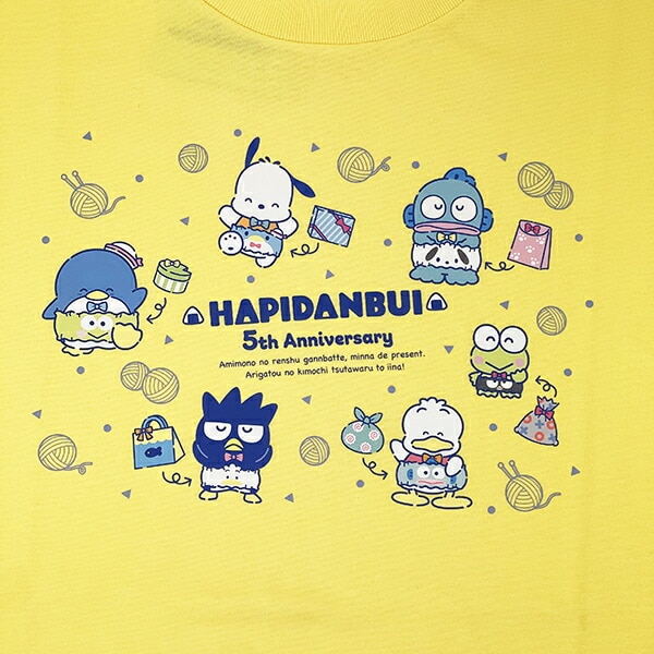 サンリオ はぴだんぶい 5th はらまき Tシャツ(M) イエロー Sanrio アパレル