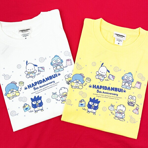 サンリオ はぴだんぶい 5th はらまき Tシャツ(M) イエロー Sanrio アパレル
