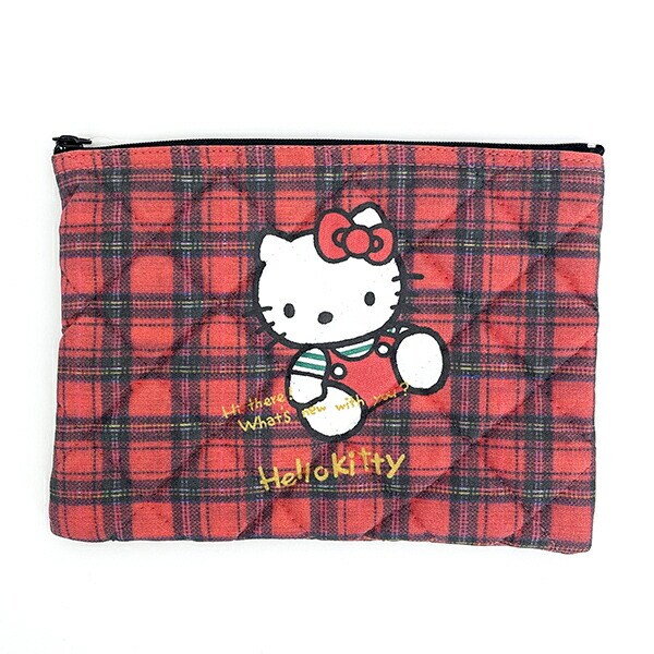 サンリオ ハローキティ キルティングポーチ（チェック） 50th Anniversary