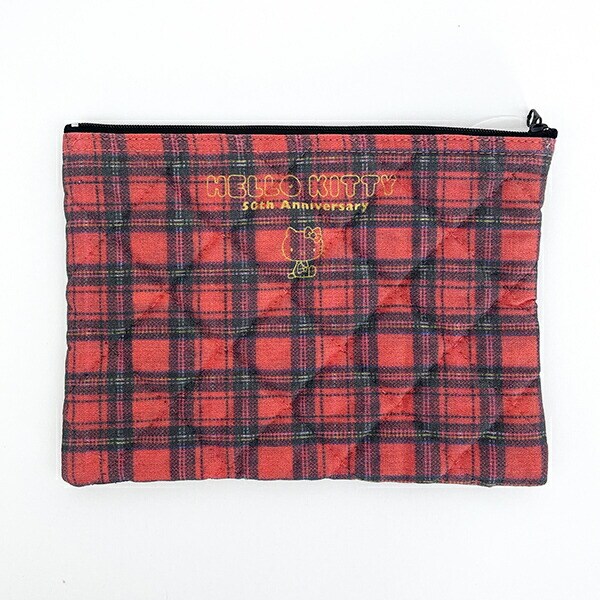 サンリオ ハローキティ キルティングポーチ（チェック） 50th Anniversary