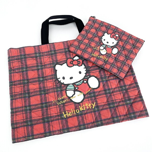 サンリオ ハローキティ キルティングポーチ（チェック） 50th Anniversary
