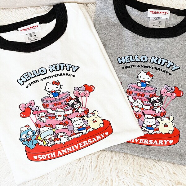 サンリオ ハローキティ リンガーTシャツ  Mサイズ アパレル 50th Anniversary