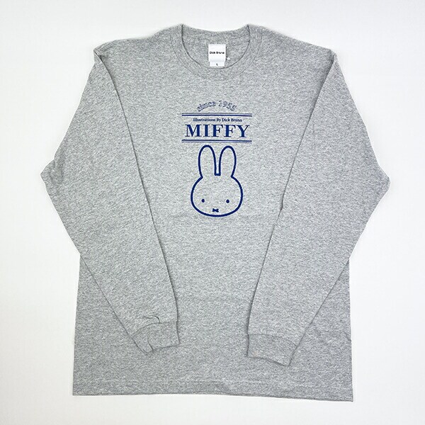 ミッフィー miffy ロンT(かお) グレー アパレル Tシャツ