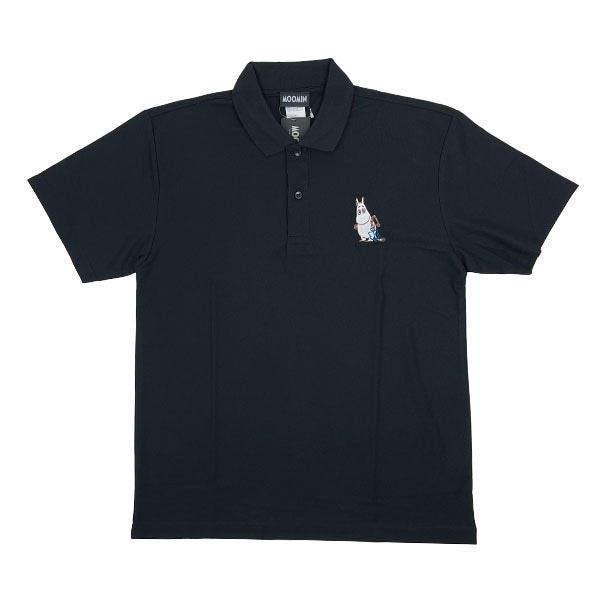 ムーミン ドライポロシャツ Lサイズ 衣類 ブラック MOOMIN