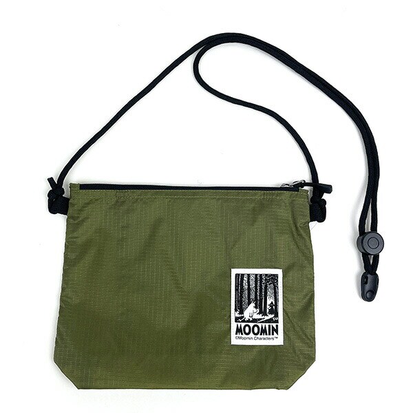 ムーミン ナイロンサコッシュ ベンチ オリーブ バッグ