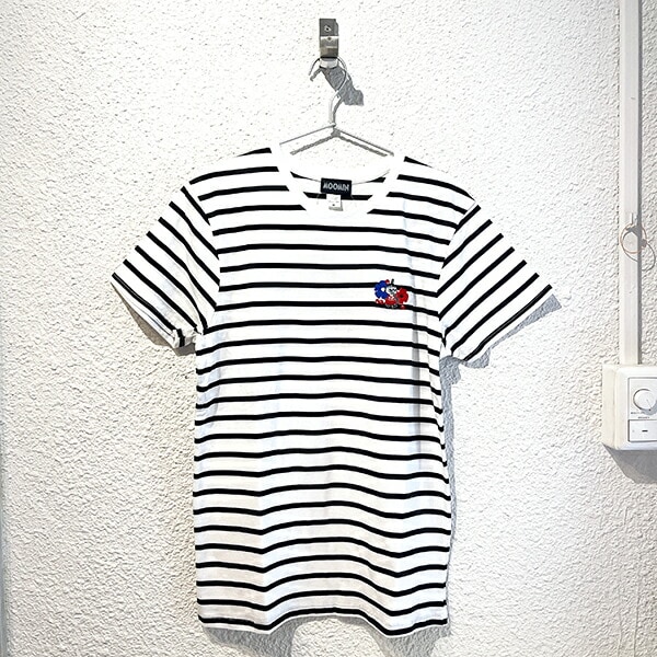 ムーミン リトルミイ 刺繍ボーダーTシャツ ホワイト/ブラック ケサカックシリーズ