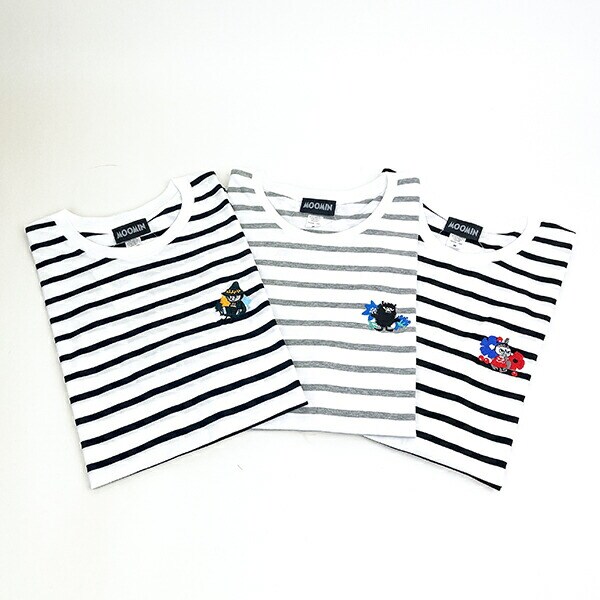 ムーミン スナフキン 刺繍ボーダーTシャツ ホワイト/ネイビー ケサカックシリーズ