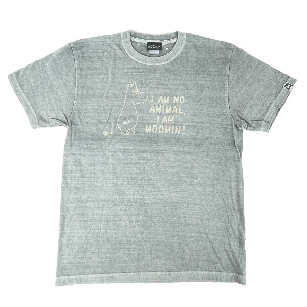 ムーミン ピグメント刺繍Tシャツ(L) グレー アパレル MOOMIN