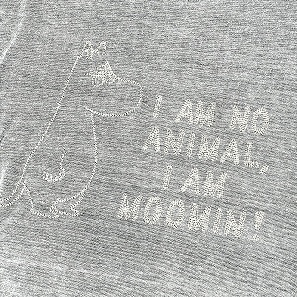 ムーミン ピグメント刺繍Tシャツ(L) グレー アパレル MOOMIN