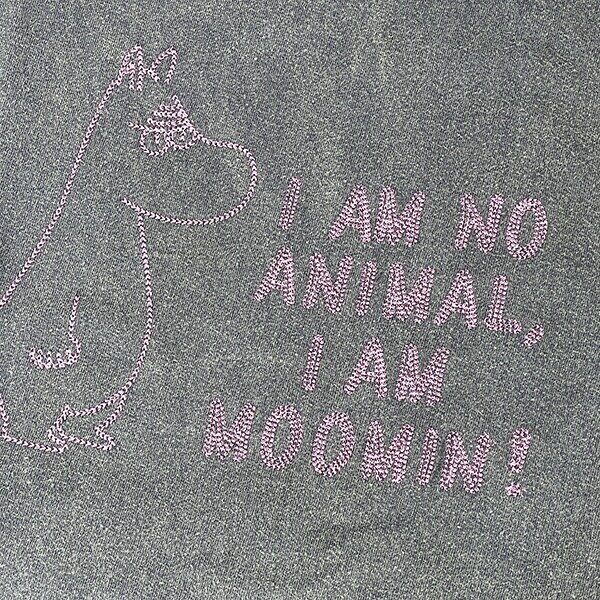 ムーミン ピグメント刺繍Tシャツ(L) ネイビー アパレル MOOMIN