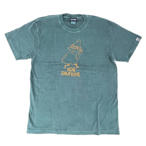 ムーミン スナフキン ピグメント刺繍Tシャツ(L) グリーン アパレル MOOMIN