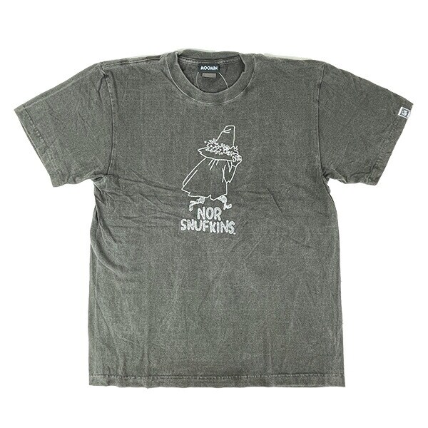 ムーミン スナフキン ピグメント刺繍Tシャツ(L) ブラック アパレル MOOMIN