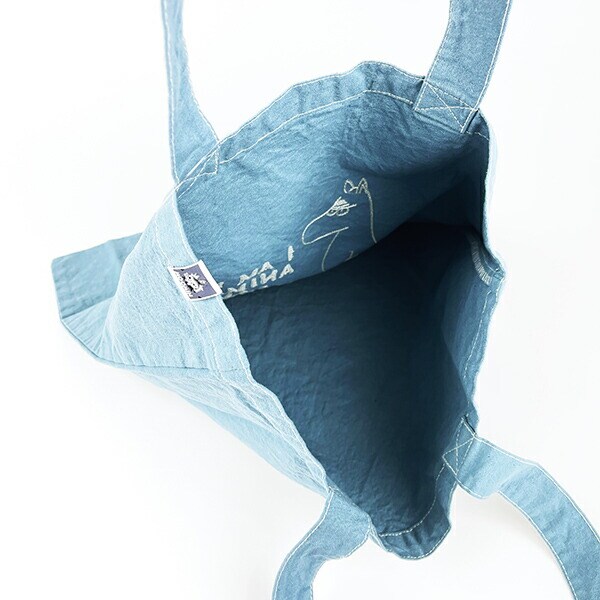 ムーミン 後染めフラットトートバッグ(サックス) MOOMIN