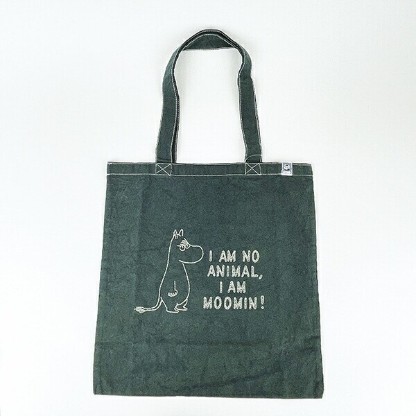 ムーミン 後染めフラットトートバッグ(チャコール) MOOMIN