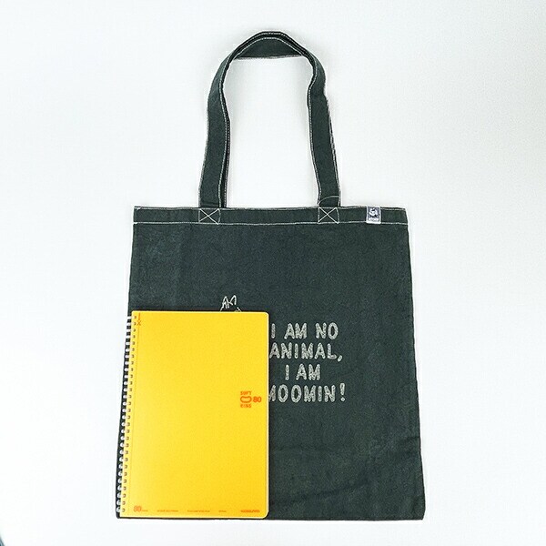 ムーミン 後染めフラットトートバッグ(チャコール) MOOMIN