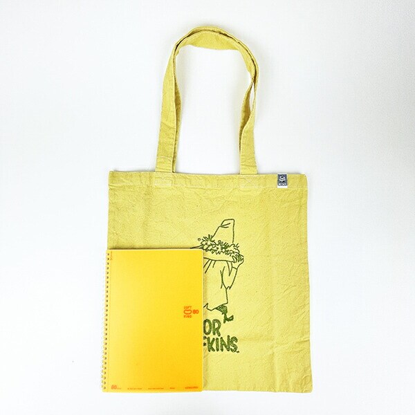 ムーミン スナフキン 後染めフラットトートバッグ(マスタード) MOOMIN