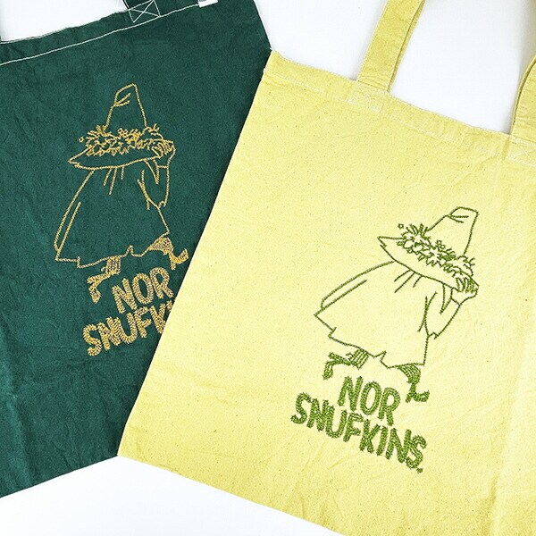 ムーミン スナフキン 後染めフラットトートバッグ(マスタード) MOOMIN
