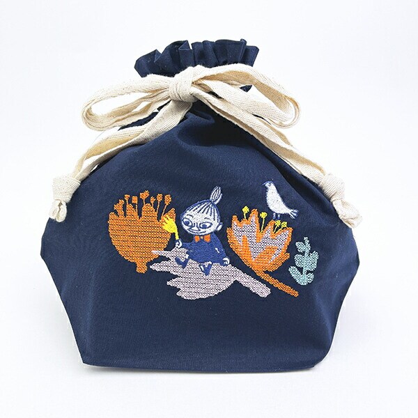 ムーミン リトルミイ マロン巾着トートバッグ ネイビー MOOMIN