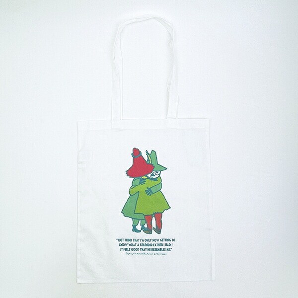 ムーミン ヨクサル＆スナフキン フラットトートバッグ ネオンホワイト MOOMIN