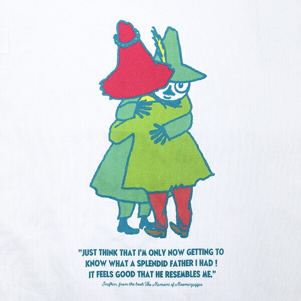 ムーミン ヨクサル＆スナフキン フラットトートバッグ ネオンホワイト MOOMIN