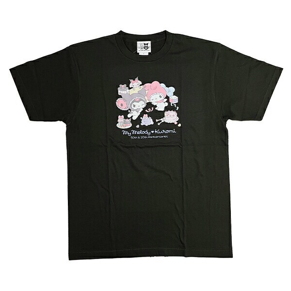 サンリオ マイメロディ50th ＆クロミ20th エンジェルTシャツ(L) ブラック アパレル Sanrio
