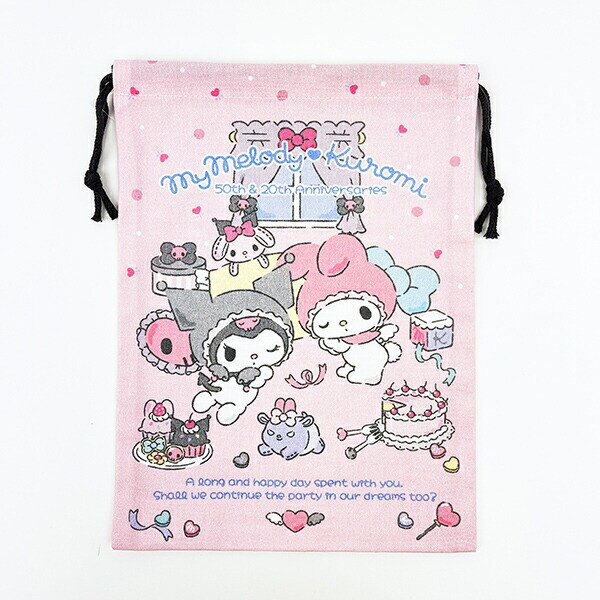 サンリオ マイメロディ50th &クロミ20th エンジェル巾着 日本製 Sanrio