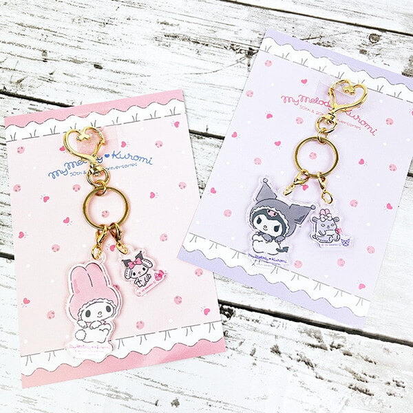 サンリオ マイメロディ50th＆クロミ20th クロミ アニバーサリー 2連アクリルキーホルダー 日本製 Sanrio
