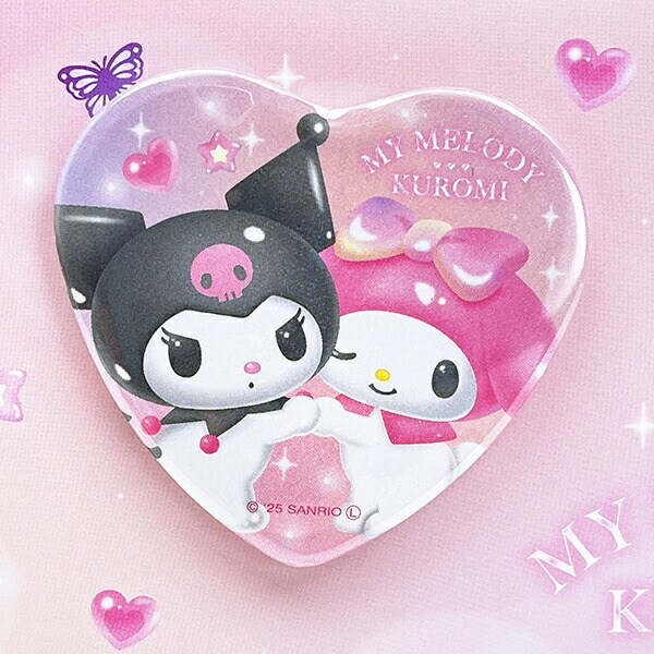 サンリオ マイメロディ＆クロミ パステルドリームランド ハート缶バッジ3個セット sanrio