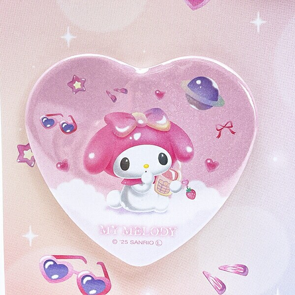 サンリオ マイメロディ＆クロミ パステルドリームランド ハート缶バッジ3個セット sanrio