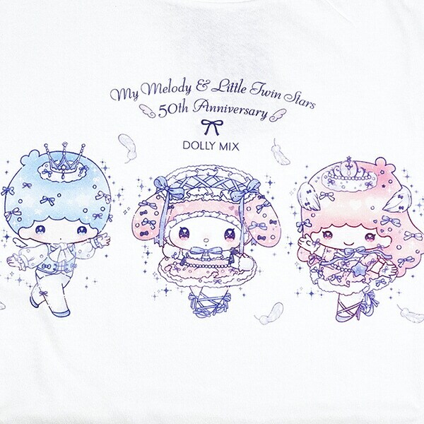 サンリオ マイメロディ&キキララ 50th×DOLLY MIX Tシャツ(M) ホワイト アパレル Sanrio