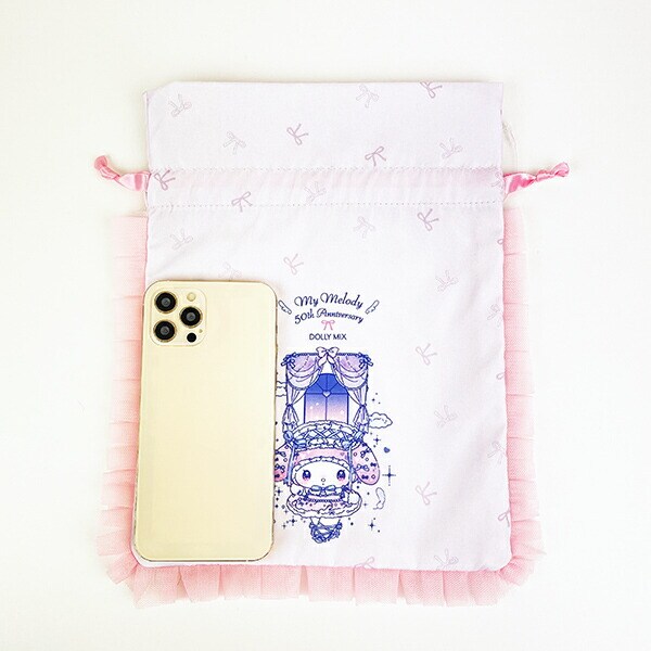 サンリオ マイメロディ 50th×DOLLY MIX フリル巾着 ライトピンク Sanrio
