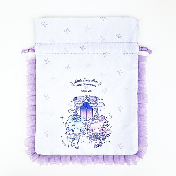 サンリオ キキララ 50th×DOLLY MIX フリル巾着 ライトパープル Sanrio